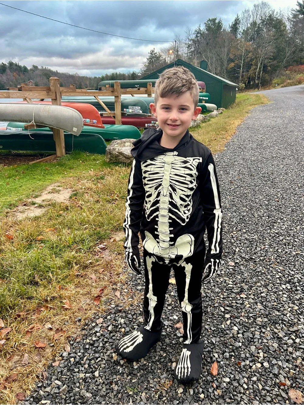 Boy skeleton costume